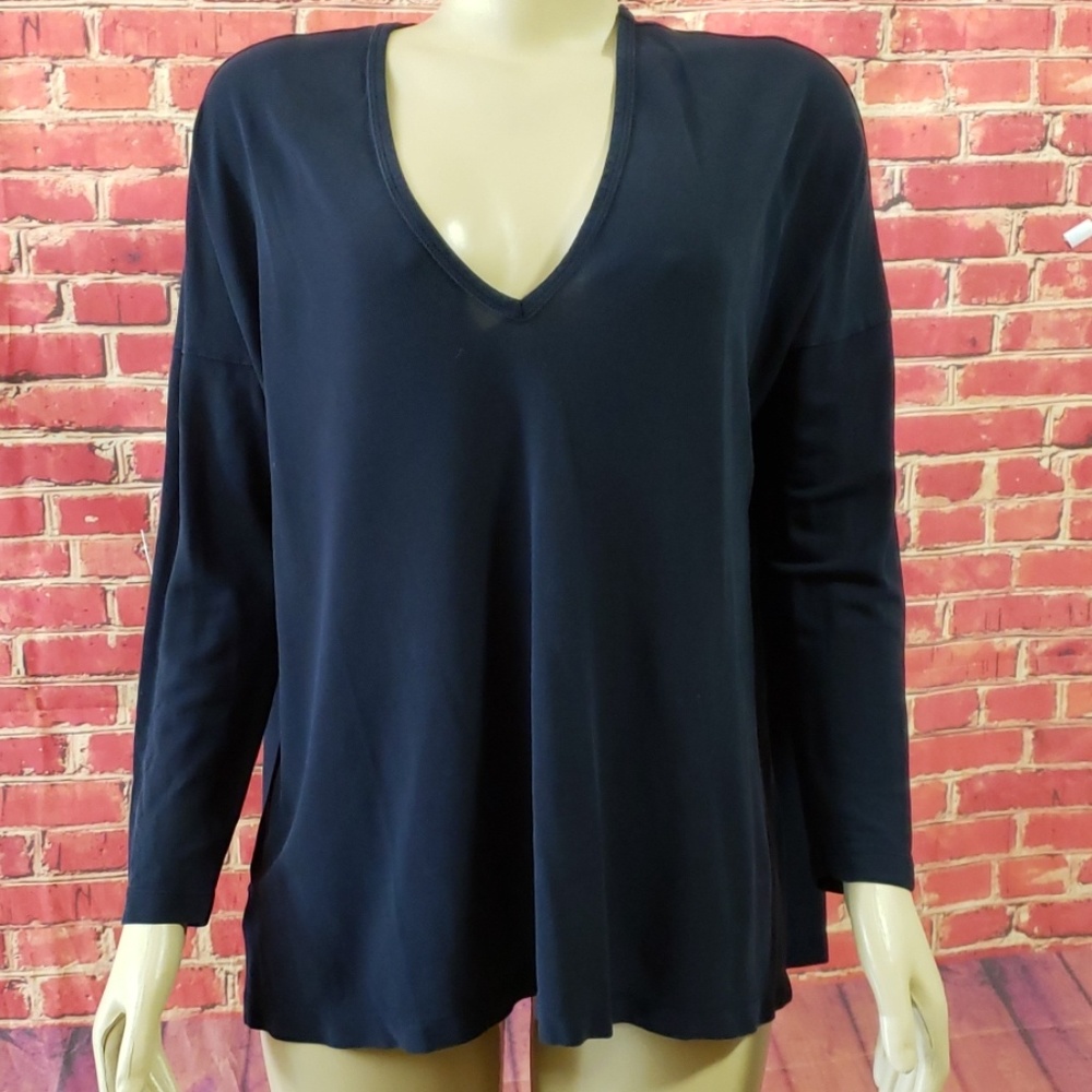 Zara W & B Long Sleeve Black Women's top Size Larg
